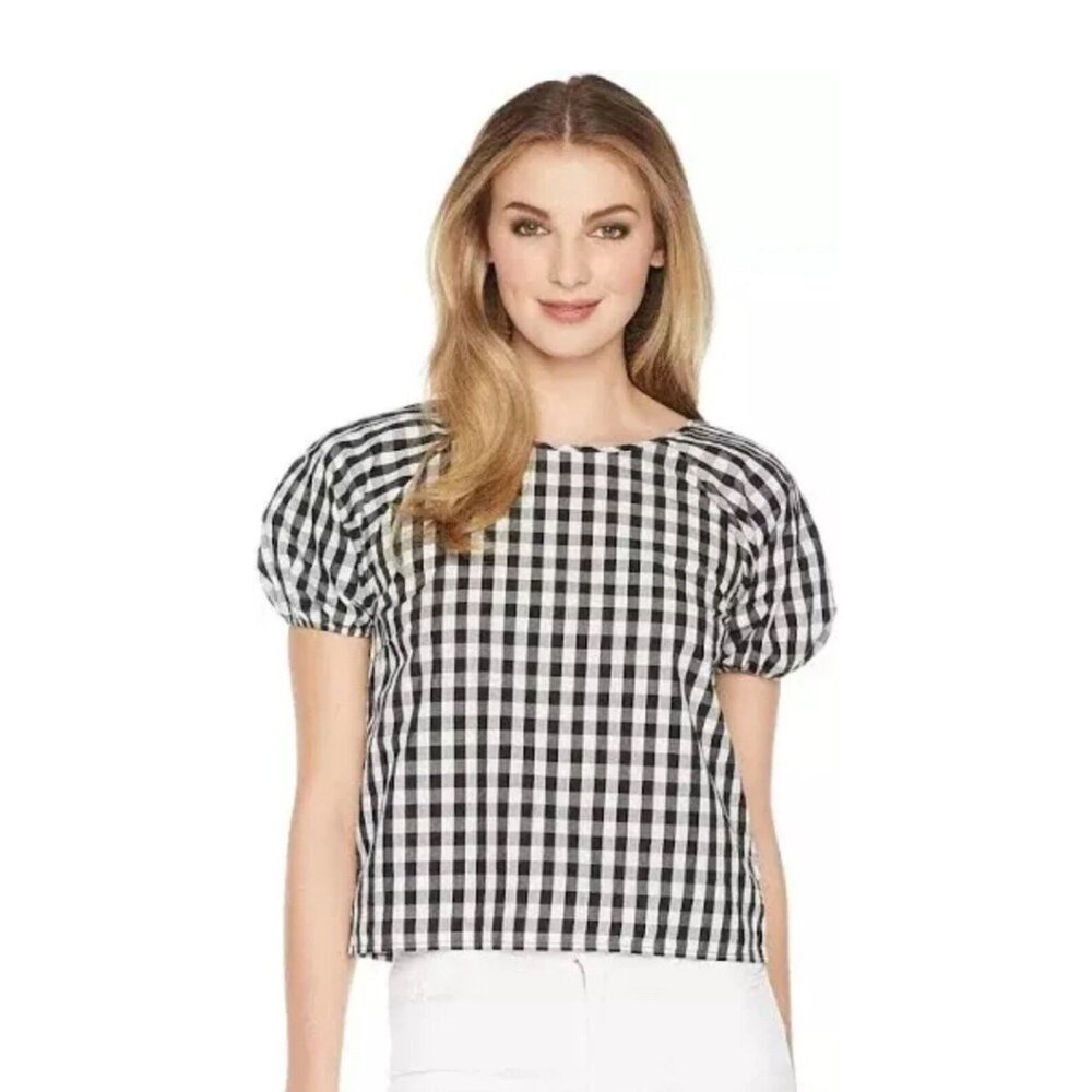 Joie gingham puff sleeve XS